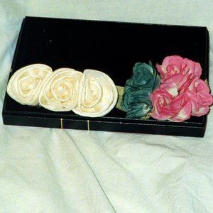 Two Floral Hair Bow Clips